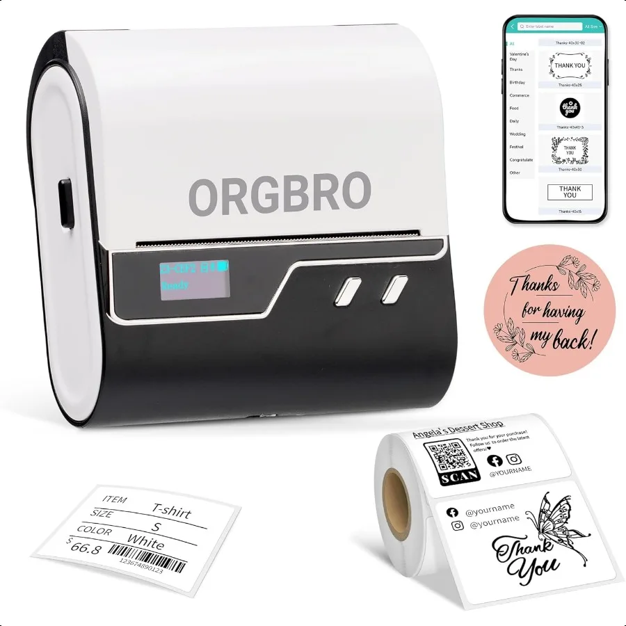 

Z3 Label Maker hine with Tape 3 Inch Bluetooth Thermal Label Printer Portable Sticker Printer for Small Busin Office Home Organ