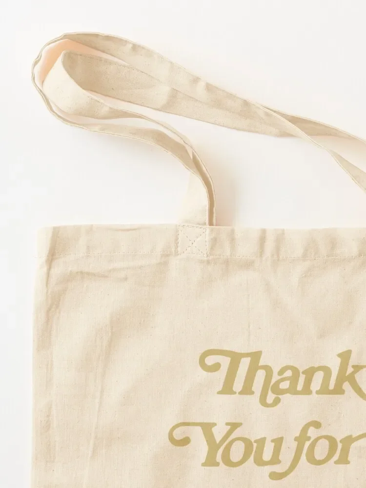 Thank You For Shopping Here! - Gold Iconic Font Thank You Bag - (Bodega Style) Reproduction Tote Tote Bag