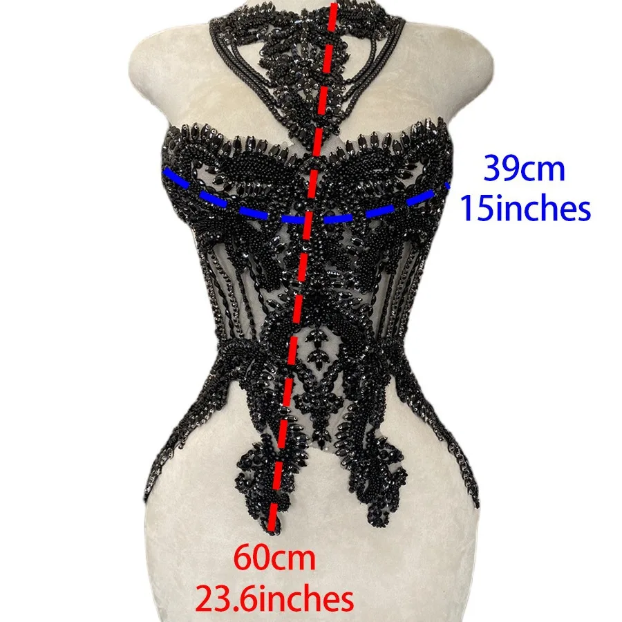 Shiny Beaded Embroidered Apparel Decoration Halter Party Dress Fabric Luxury Handmade Sequin Rhinestone Hot Diamond Material