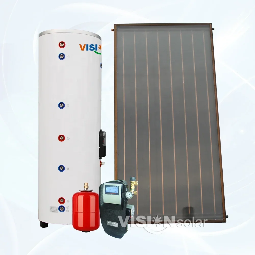 

Stainless Steel Aluminum Split Flat Panel Solar Water Heater System Antifreezing Closed Outdoor Household Hotel Freestanding
