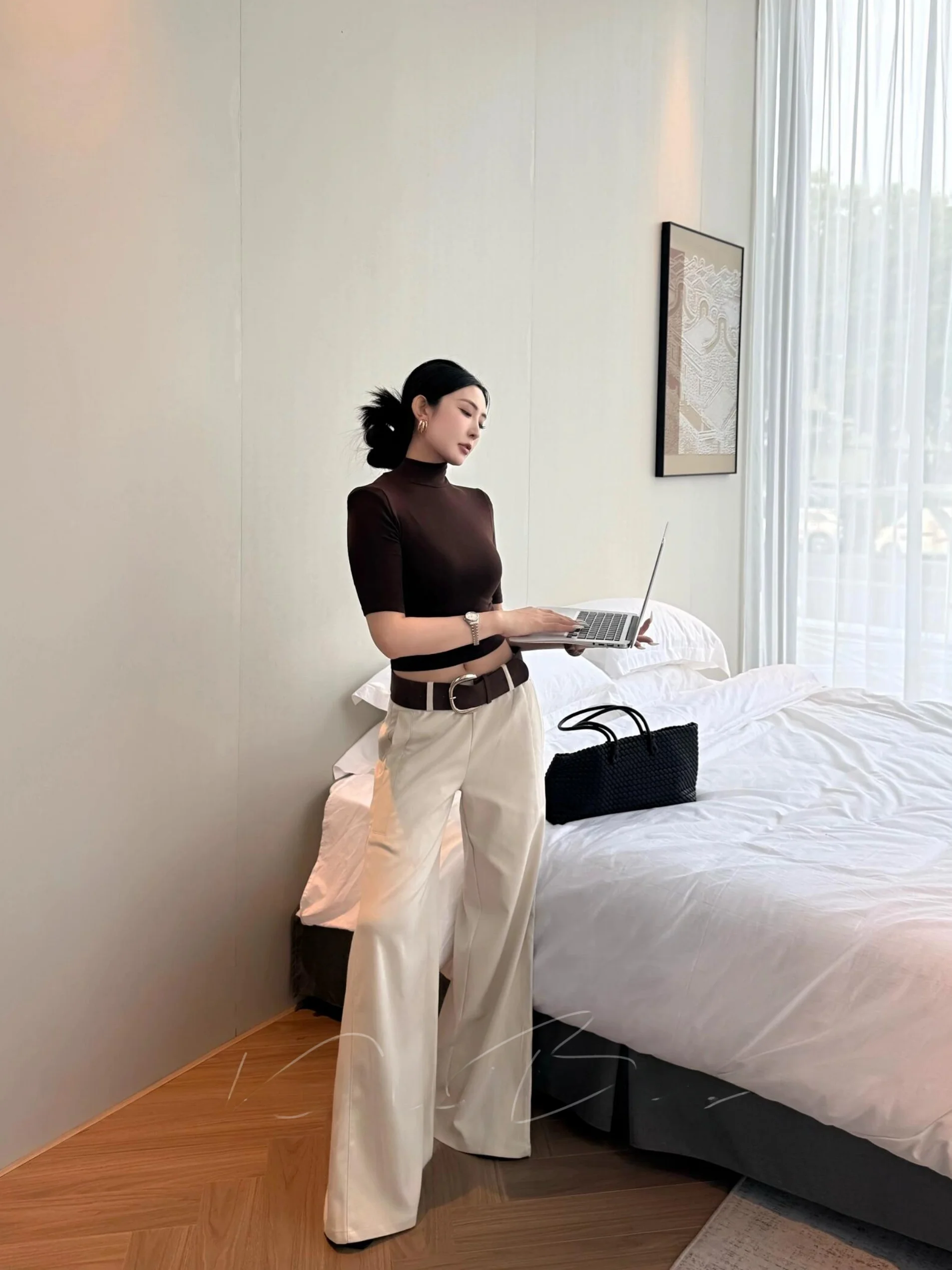 

Женские повседневные брюки с низкой талией и широкими штанинами, простые, универсальные, свободного кроя, комфортные, осенняя мода