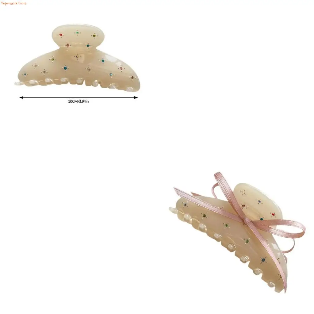 Q5WE Lovely Ribbon Hair Clip Claw Clip Hairpin Great for Women and Girl Everyday Use
