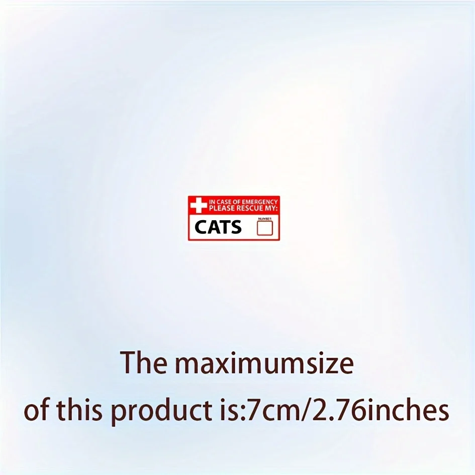 4PCS Cat Rescue Emergency Sticker Waterproof Vinyl Decal For Car Window Home Safety Kit Pet Alert Sign