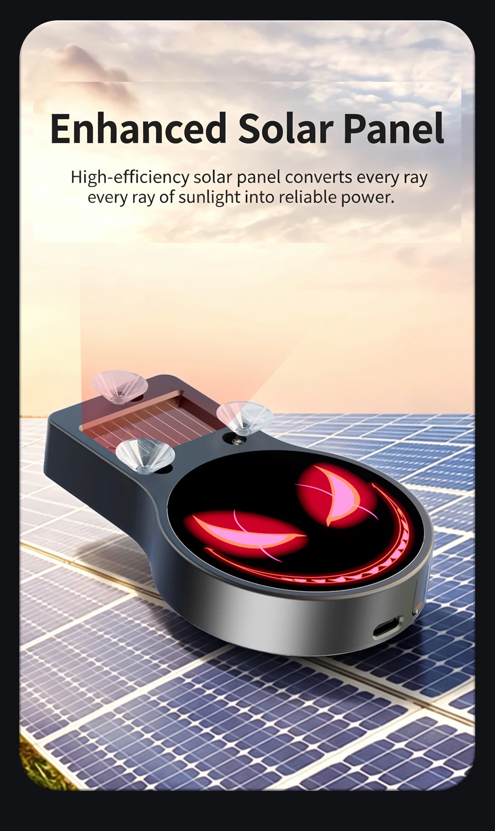 Teufelsauge LED-Licht Auto 3D Dynamisches Solarlicht Atmosphärenlicht Dekoratives Licht Fensterglaslicht Kabellos – Detail 3