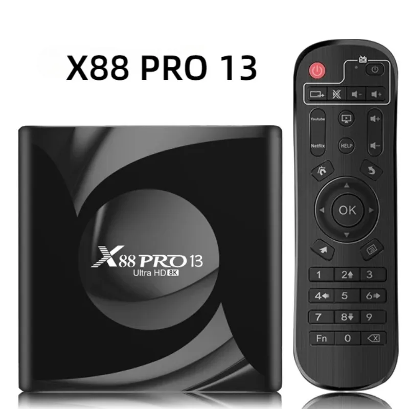 

X88 Pro13 Ultra HD 8K Android 13 ТВ-приставка Rockchip RK3528 2,4G и 5G Dual Wi-Fi 6 BT5.0 Телеприставка Медиаплеер