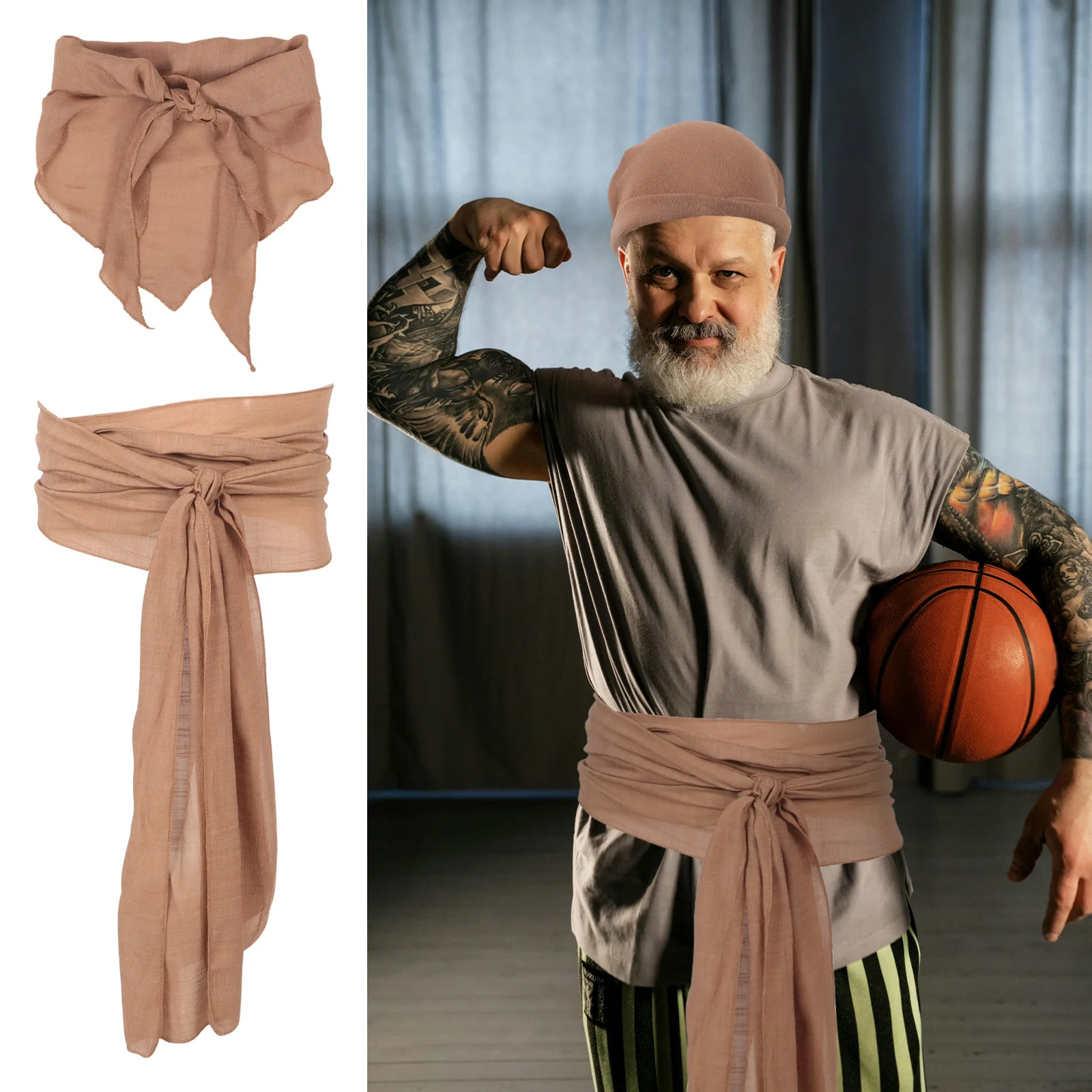 مجموعة واحدة من أزياء القراصنة باندانا ووشاح الرأس الناعمة القابلة للتنفس من أجل أزياء الهالوين التنكرية لحفلات الهالوين #5