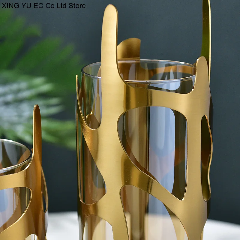 Metalen Holle Patroon Vaas Creatieve Bloemstuk Vaas Woonkamer Eettafel Woonkamer Woondecoratie Meubels