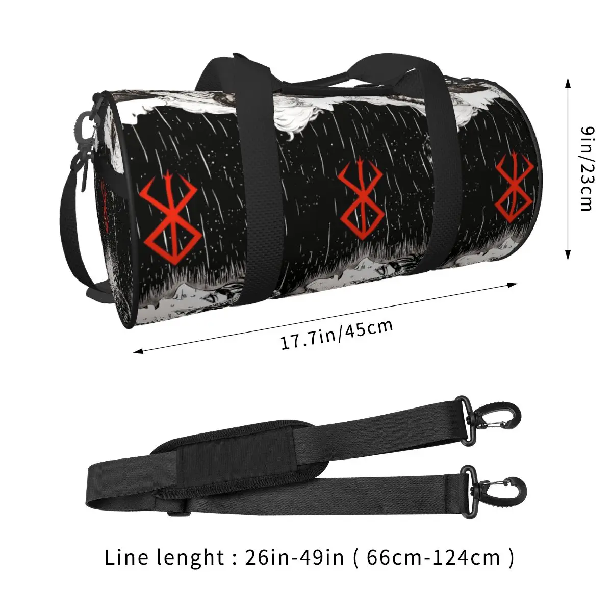 Bereserk-Bolsa de gimnasio resistente al agua, morral deportivo de viaje de noche, resistente al agua, Anime japonés