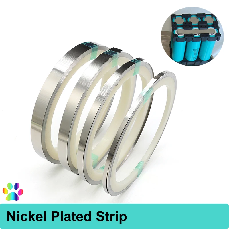 

Nickel Plated Strip 18650 Li-ion Battery Nickel Sheet Plate Connector 0.1~ 0.2mm Steel Belt Spot Welding Tape