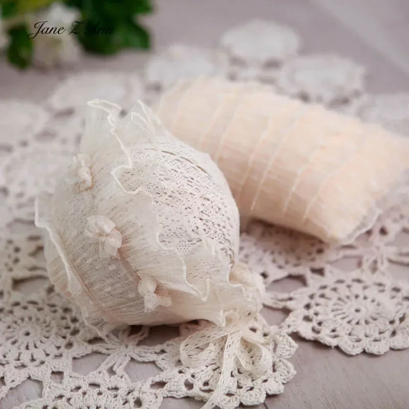 Newborn Photography Props Cute Hat Lace Pillow Baby Shoot Prop 3 colors