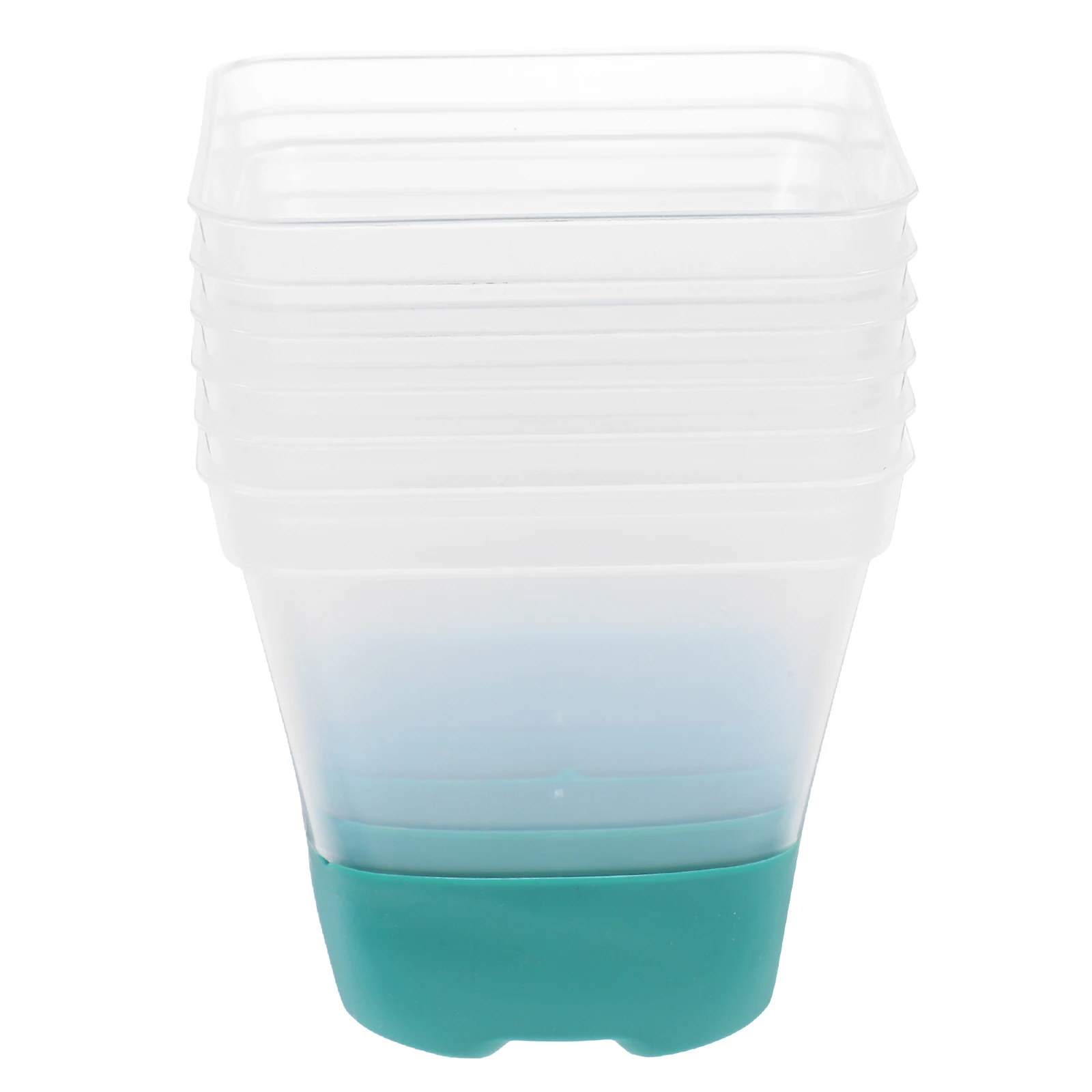 

6 Pcs Square Flower Pot Clear Transparent Planter Reusable Breathable Silicone Base Nursery Grow Container Planters