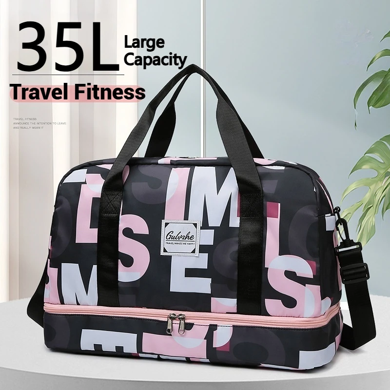 

Yoga bag for women, large capacity dry wet separation fitness bag, hand-held storage clothing bag, travel lightweight luggage ba