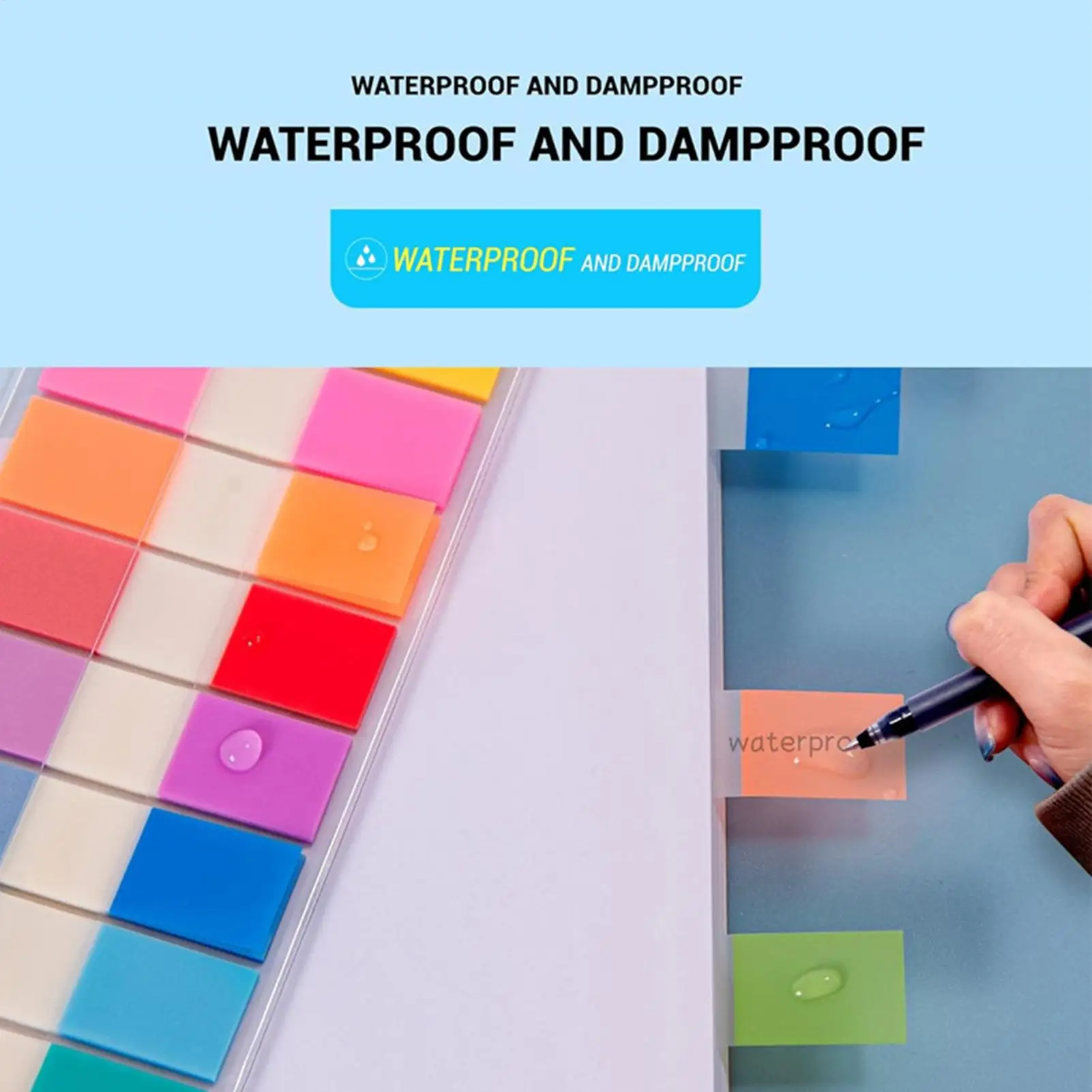 Transparent Colorful Index Sticky Index Tabs Memo Pads Office School Stationery Self-Adhesive Stickers Sticky Note Pads