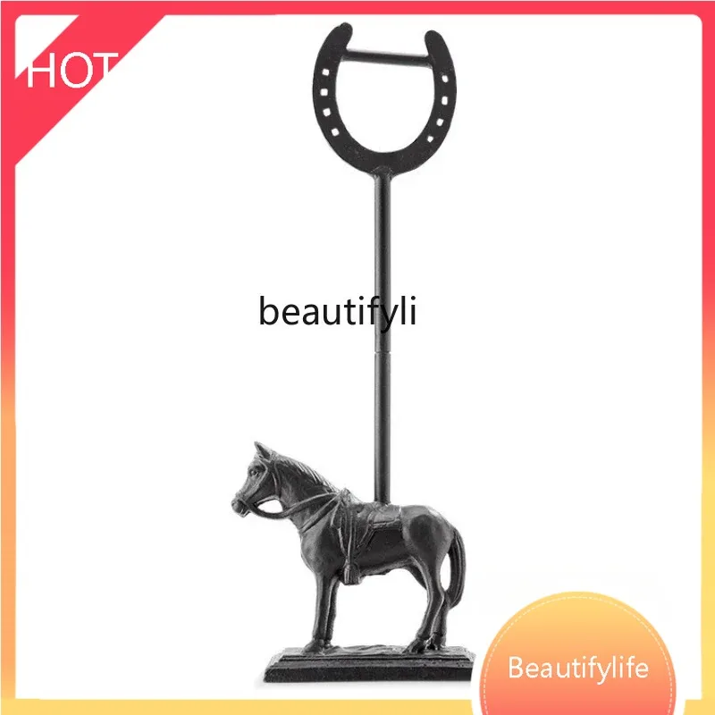 A8076  Xiancheng Park Yingzi Heroic Bearing Classical European Royal Black Beauty Handle Cast Iron Door Stop