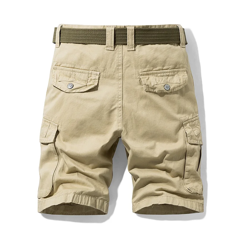 Zomer Nieuwe Heren Safari Shorts Met Meerdere Zakken Dagelijks Casual Trip Losse Heren Shorts Diverse Effen 100% Katoenen Broek Voor M