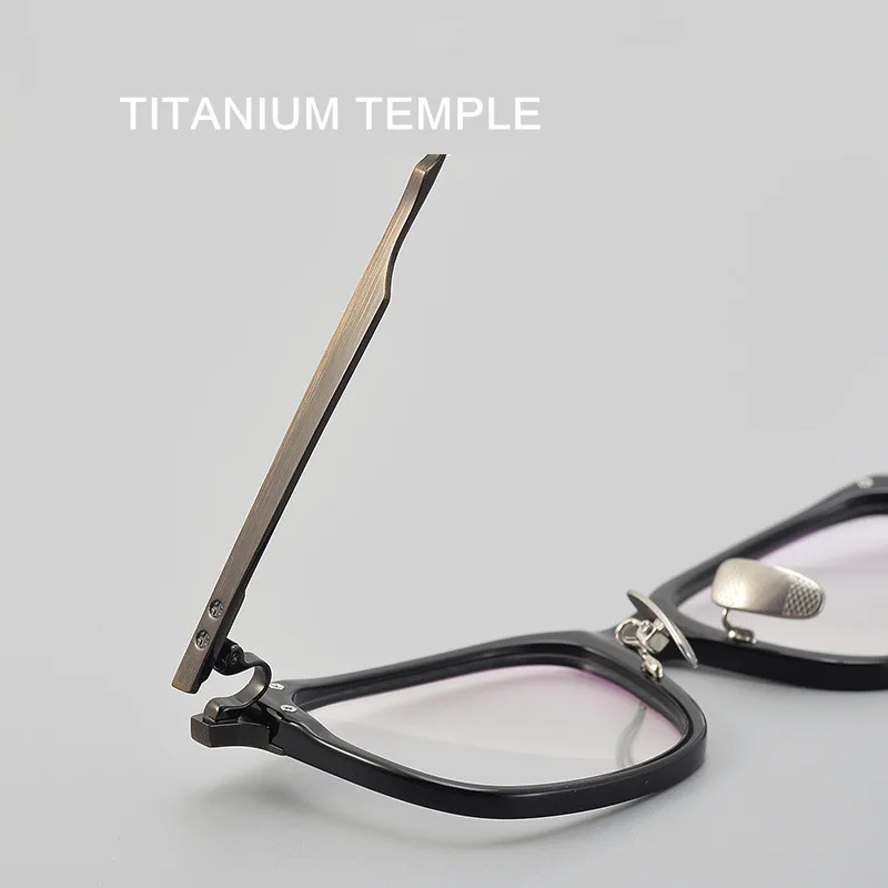 Monture en acétate de titane pour hommes, lunettes de temple pour messieurs, lunettes pour délinquants, qualité supérieure