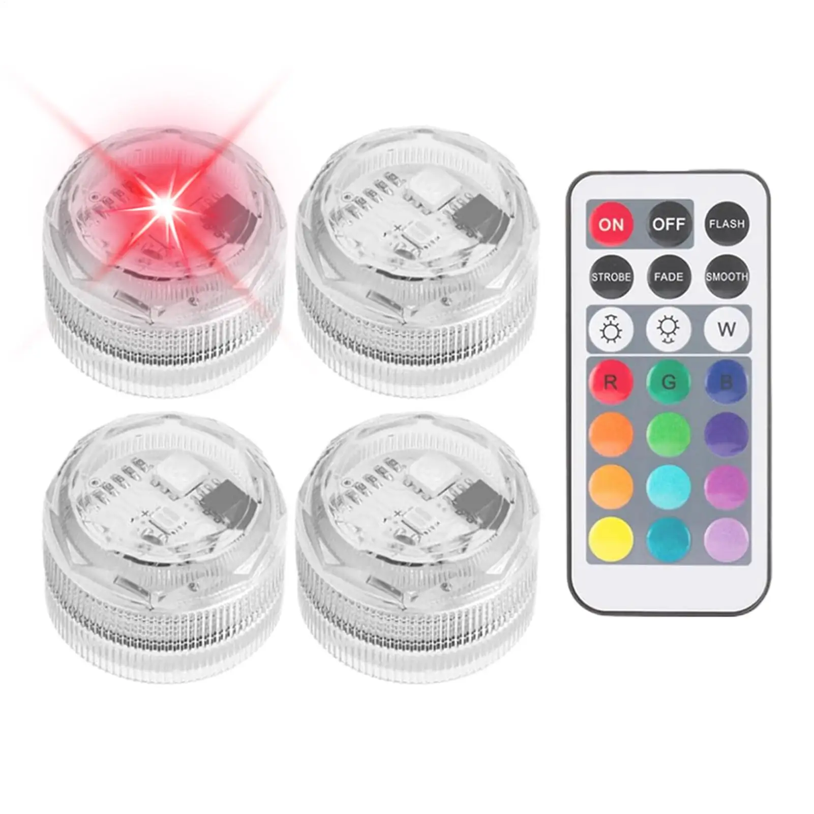  Mini Submersible LED Lights 13 Colors & 4 Modes Design Reusable LED Light with Remote Control