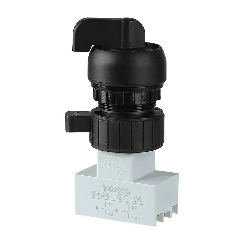 BA8095 Interruptor rotativo à prova de explosão com travamento automático/redefinição anticorrosão IP66 Controle de botão à prova d'água 2/3 posições