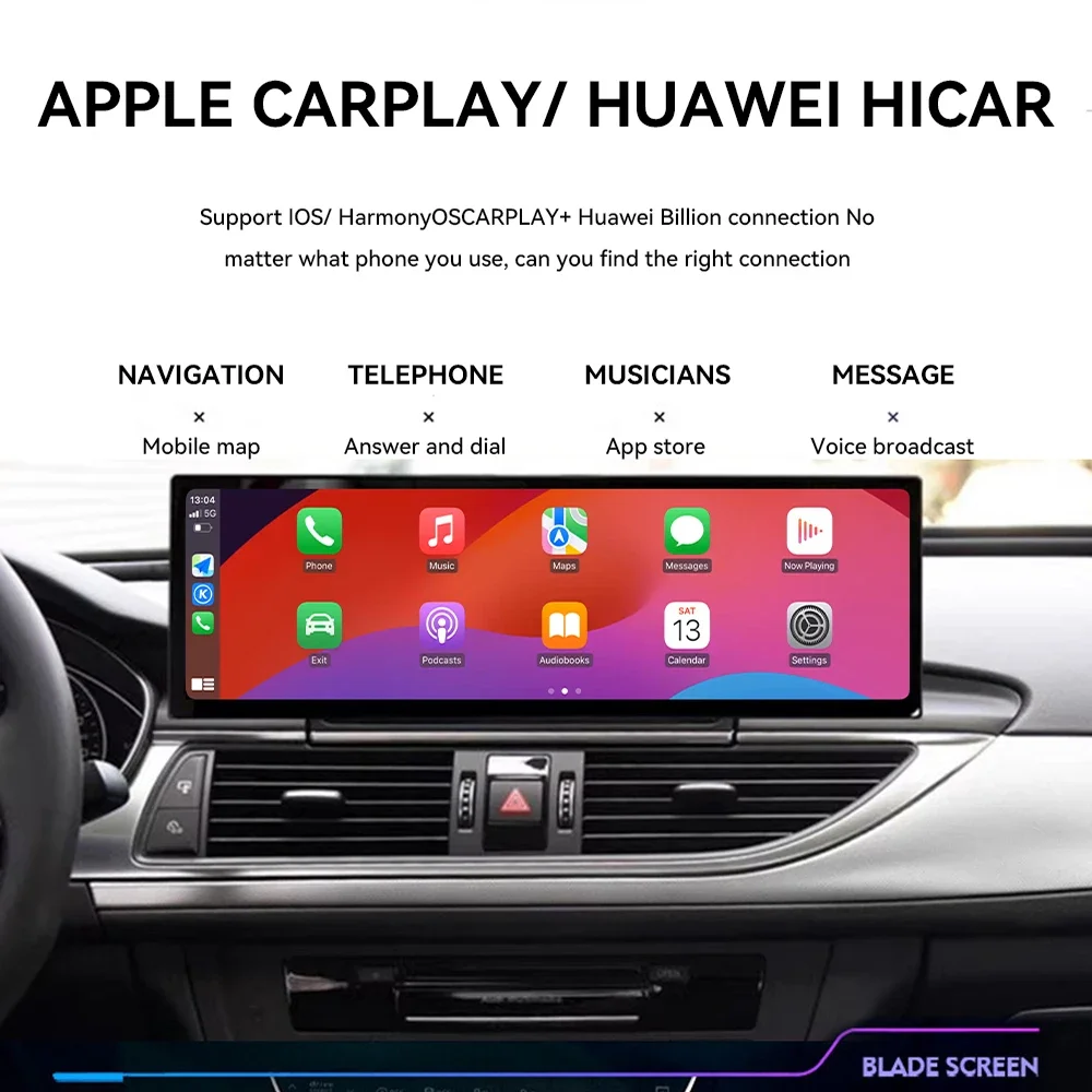 14.9 "Android13 شاشة داليان لأودي A6 2016-2018 سيارة لتحديد المواقع والملاحة راديو الشريط مشغل وسائط متعددة HeadUnit السيارات ستيريو Carplay