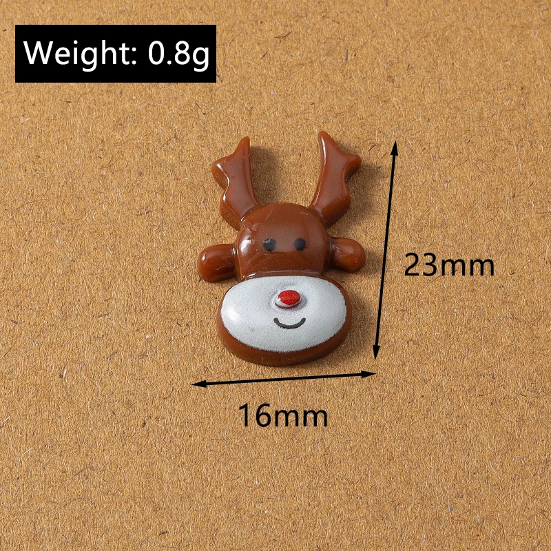 10 Stück Niedliche Weihnachts-Schneeflocken, Weihnachtsmann, Elch aus Kunstharz, Flache Cabochons für Scrapbooking, DIY Kinderschmuck, Haarspangen-Zubehör – Detail 8