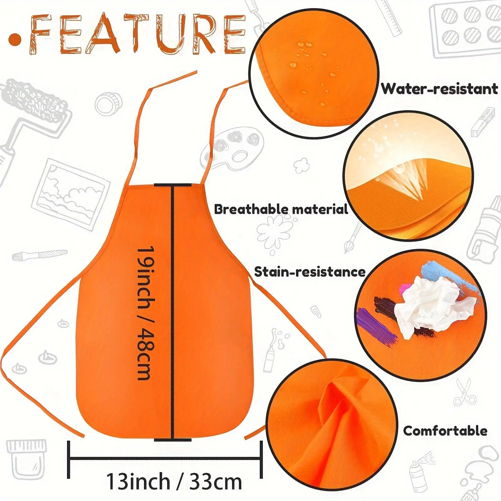 12/24pcs Painting Aprons, Artists Smocks For Kitchen, Classroom,Community Event, Crafts And Art Painting Activity