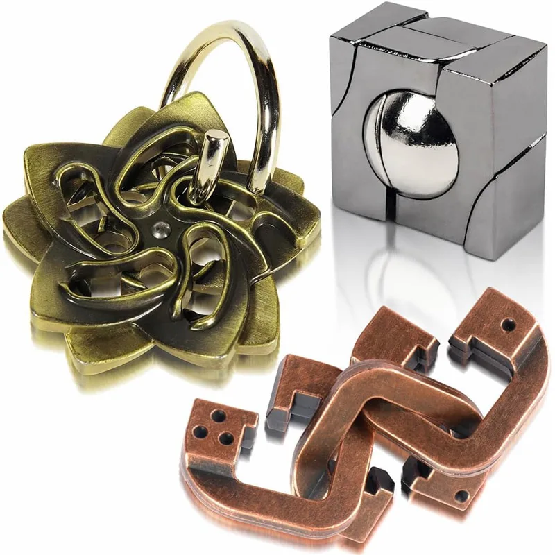 3 шт., металлические головоломки высокой сложности для взрослых и детей, разблокировка, блокировка IQ Challenge, креативные подарки