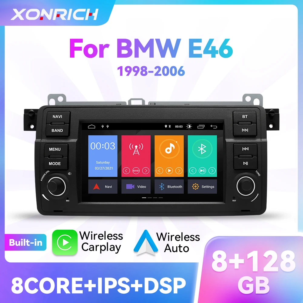 2 Din Car DVD Player For BMW 3 Series E46 Multimedia M3 318/320/325/330/335 1998-2005 Navigation GPS Radio