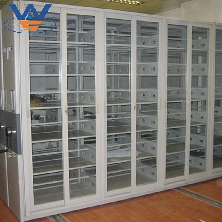 High strength mobile shelving system library furniture compact dense frame library shelving mobile file rack