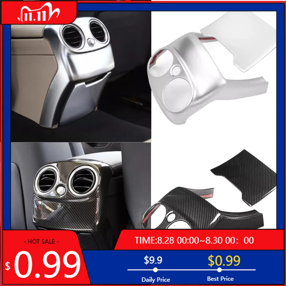 

Interior Stickers For Mercedes Benz C Class W205 2015-2018 ABS Car Styling Rear Air Conditioning Outlet Vent Cover Trim Auto In
