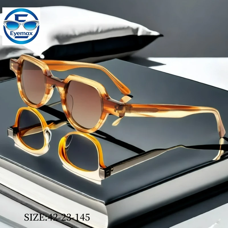 

2026 Retro Polygonal Circular Personalized Sunshade Glasses Women High-quality Fashion Handmade Acetate 400 for Men Sunglasses