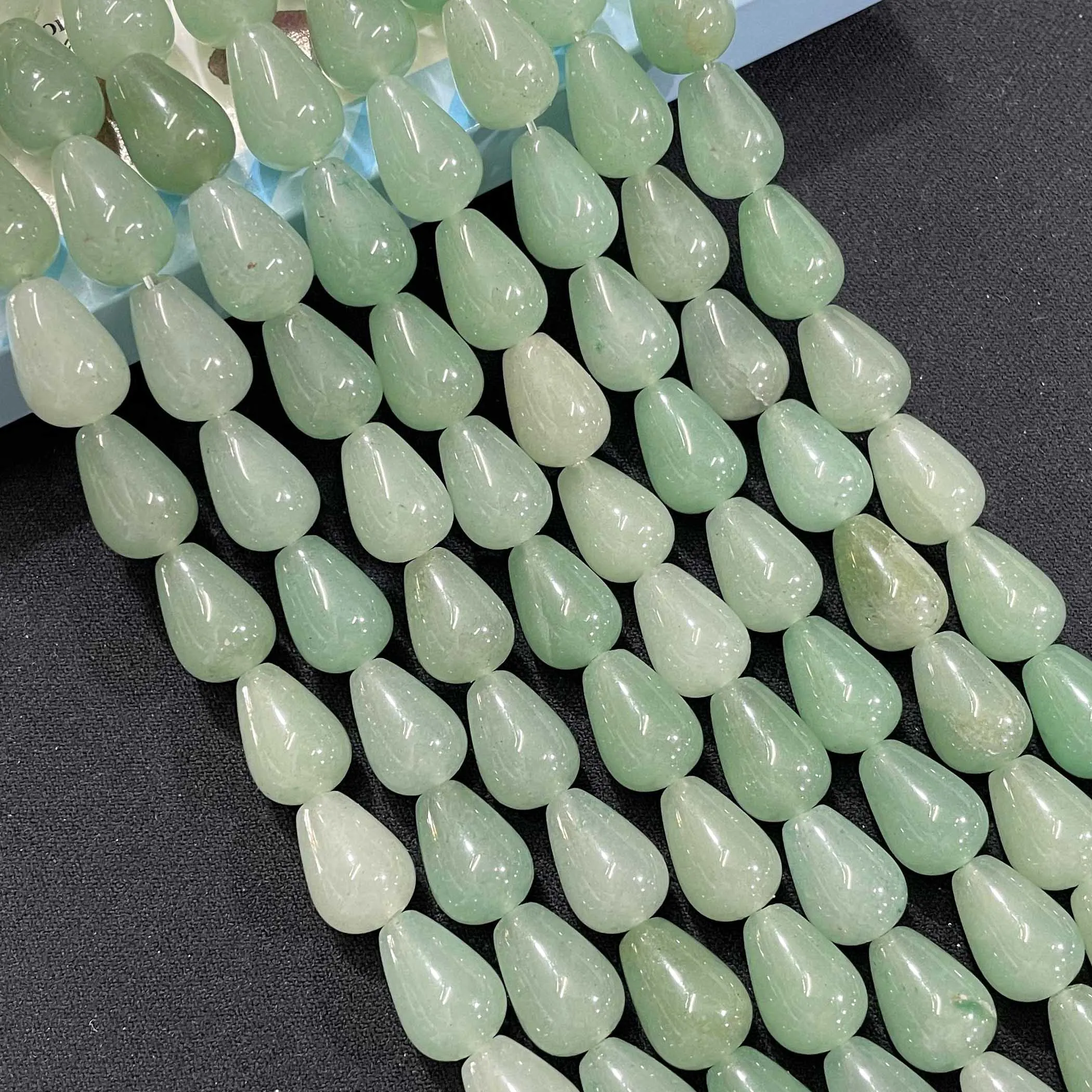 10X14MM Water Drop Natural Stone Agates Aventurine Quartz Chalcedony Loose Spacer Beads For Jewelry Make Diy Bracelet Necklace