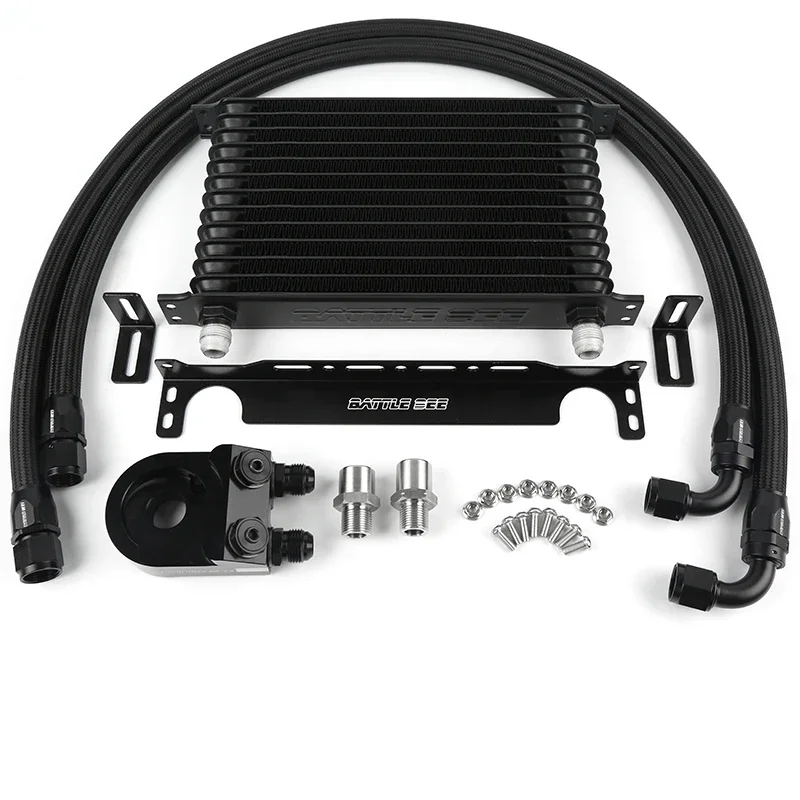 Universal Engine 13-Row Oil Cooler Kit With 45/Deg Trust Model Aluminum Alloy Oil Cooler-Japanese Style BB-OCK-613