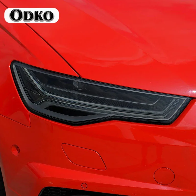 

2 шт. защитная пленка для фар автомобиля дымчато-черный оттенок виниловая прозрачная наклейка из ТПУ для Audi A6 C7 4G S6 RS6 2012-2018