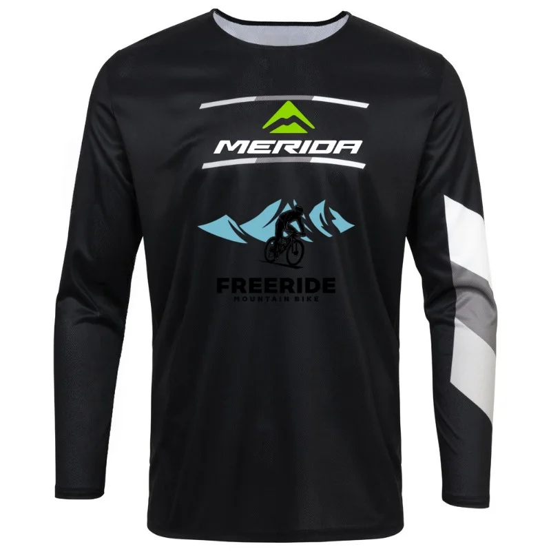 

2025 Racing Long Sleeved T-shirt Bicycle Top Motorcycle and Off-road Motorcycle Men's Quick Drying Casual Sportswear