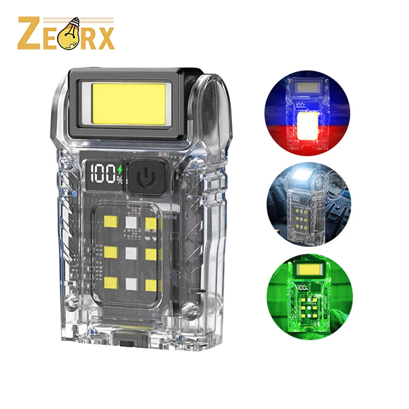 다기능 미니 손전등, 소형 컴팩트 자석 LED 고휘도 플래시 라이트 걷기 응급 상황 자전거 타기 하이킹용