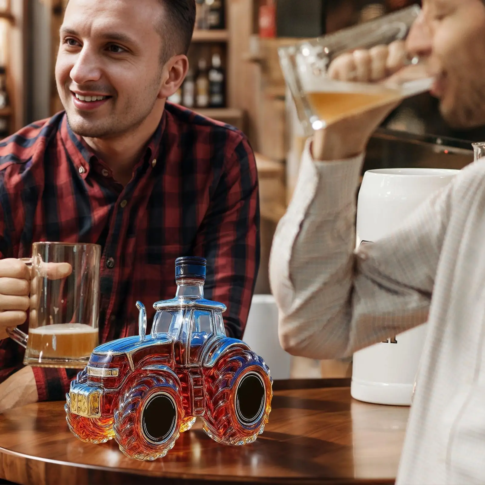 Decantador de Whisky de 300 ml, Recipiente de Vidrio para Alcohol, Botella Decantadora de Whisky para Brandy, Bourbon, Bebidas, Reuniones Familiares