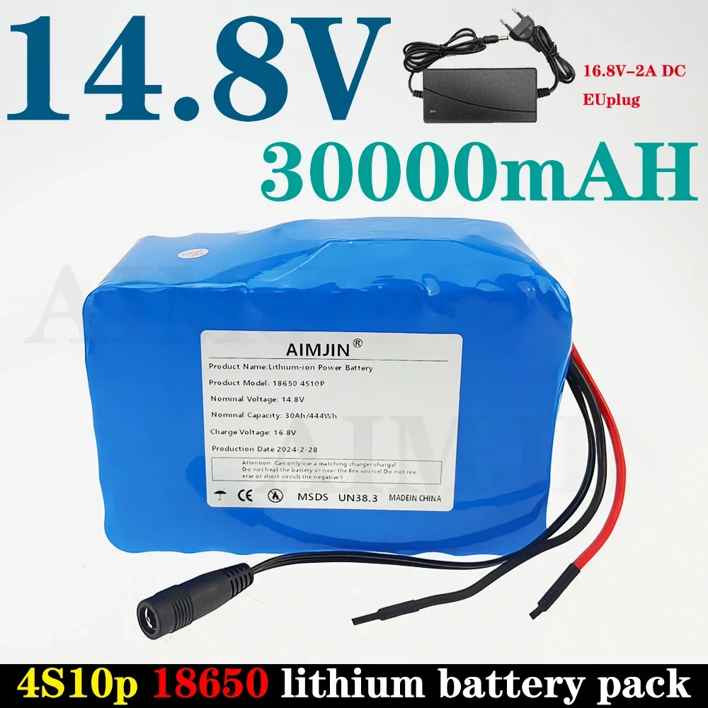 

16.8V 30Ah 14.8V 4S10P rechargeable Lithium Battery Pack with BMS for Inverter Smart Robot High-power Equipment Etc