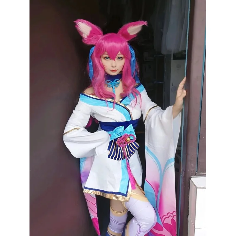 Kostium Cosplay Ahri 2025 Anime Gra LOL Spirit Blossom League of Legends Sukienka Damska Dziewczęca Peruka Halloween Party Sex ☆ ★ ee ☆ ★