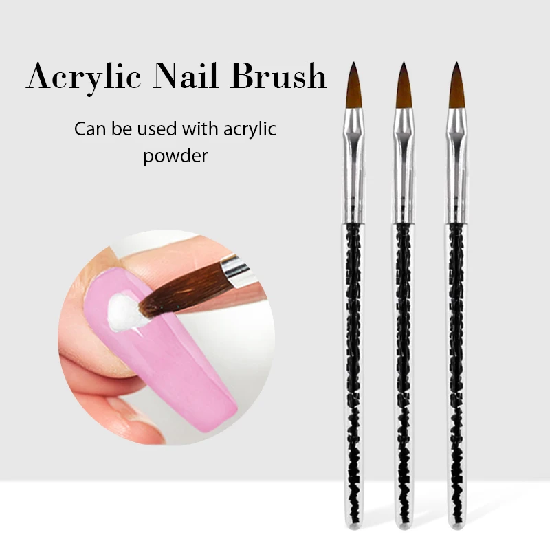 

Acrylic Nail Brush Soft Hair Base Nail Art Brush Manicure Drawing Painting Carving Nail Pens Salon Gel Nail Brushes