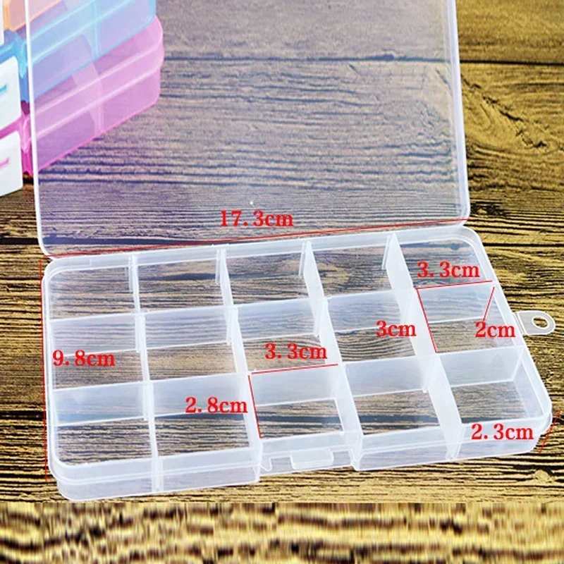 Plastic Storage Jewelry Box Compartment Adjustable Container For Beads Earring Box For Jewelry Rectangle Boxes Case