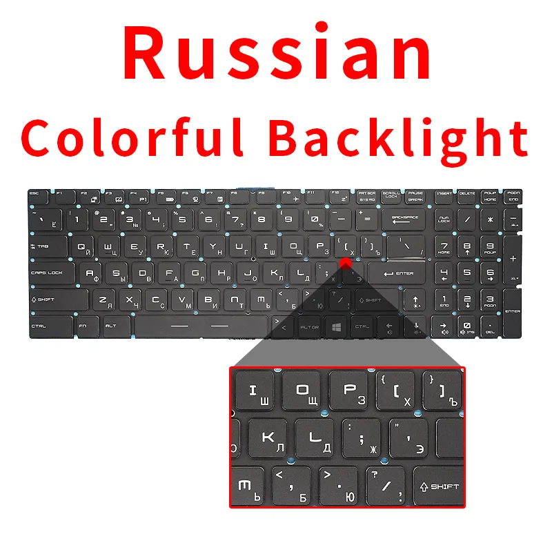 US/RU/SP/FR/TR/AR/NE MSI GT62 GT72 GE62 GE72 GS60 GS70 GL62 GL72 GP62 GP72 CX62 GS63VR GS73VR GT72VR GT83VR 용 백라이트 키보드