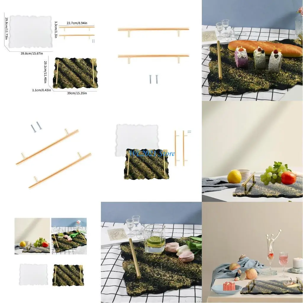 G5GC Placa frutas Bandeja molde silicone com alça DIYs Servindo placa