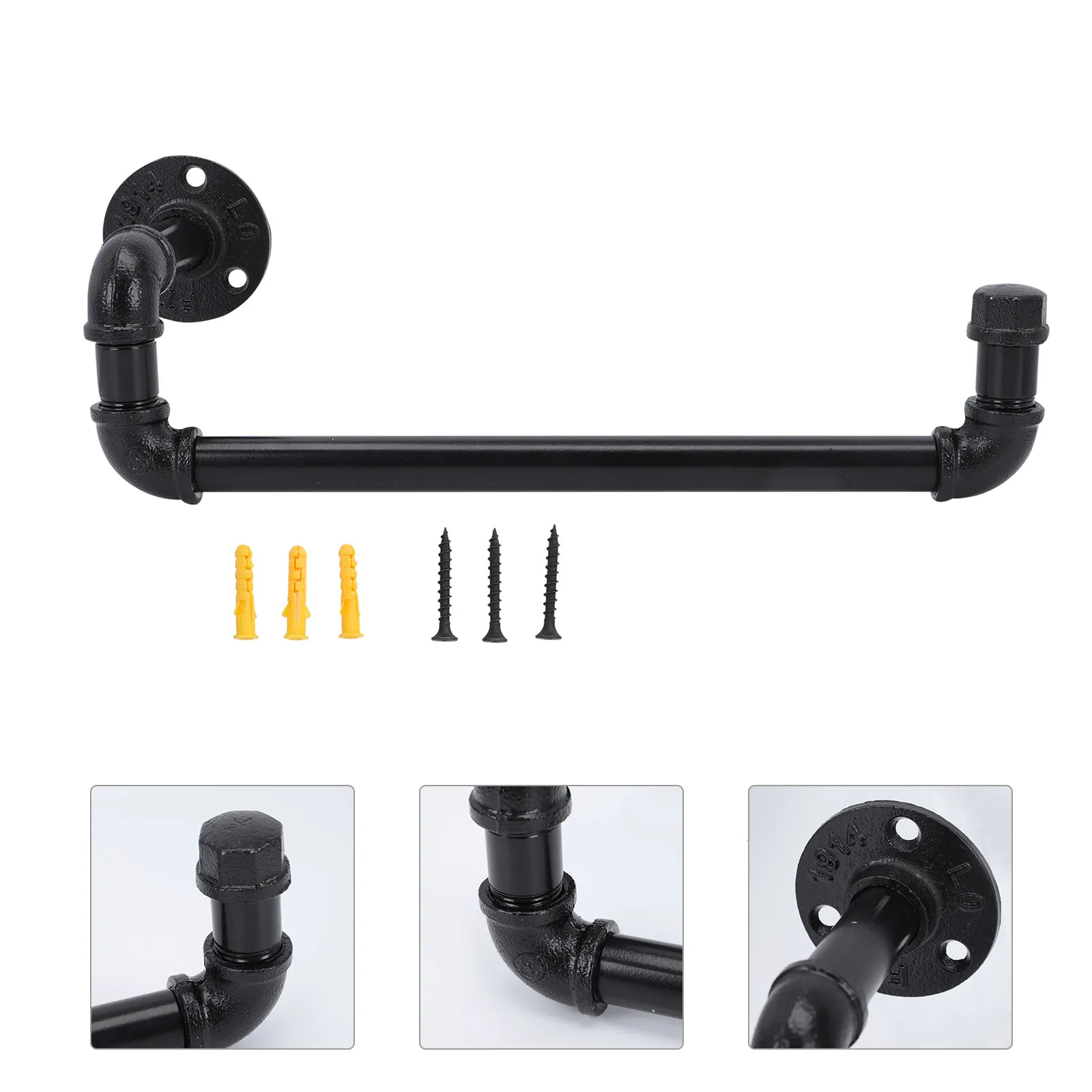 

Industrial Pipe Towel Bar Heavy Duty Rustic Iron Wall Mount Towel Rack for Bathroom Kitchen Bedroom Living Room Decor Storage