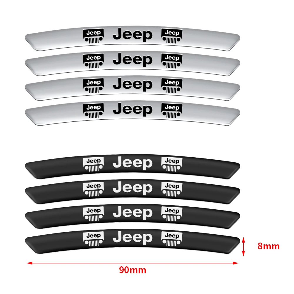 4Pcs Car Wheel Rim Aluminum Sticker Hub Rims Styling Decals Auto Accessories For JEEP Renegade Patriot Weangler Cherokee Compass