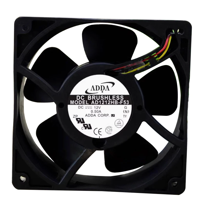 Kipas pendingin aksial kabinet dc, 120x120x38mm AD1212HB-F53 12038 12V 0,50a rpm tinggi 12cm