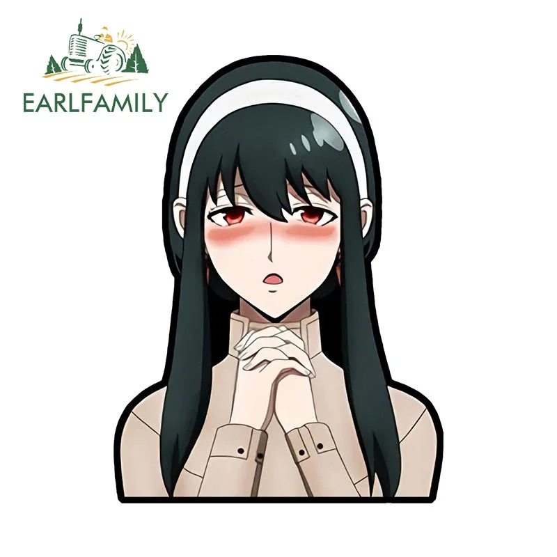 EARLFAMILY Anime Yor Forger Waifu Car Sticker Vinyl Chibi Peeker Window Decal JDM Graffiti Car Motorcycle Stickers view 5