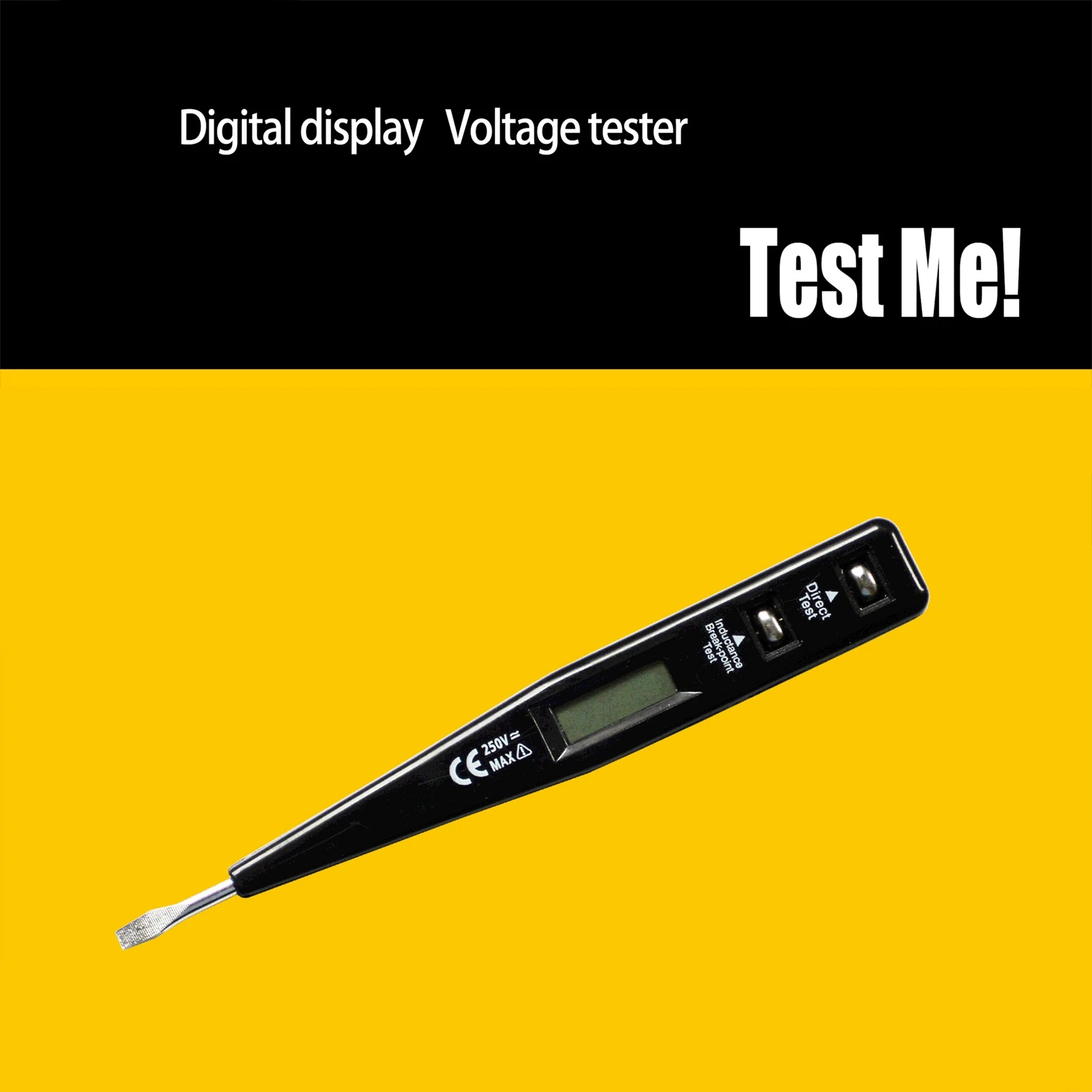 Stylo de test électrique numérique, testeur de tension lumineuse, détecteur AC, DC, voltmètre noir, tournevis, sonde, 12-220V