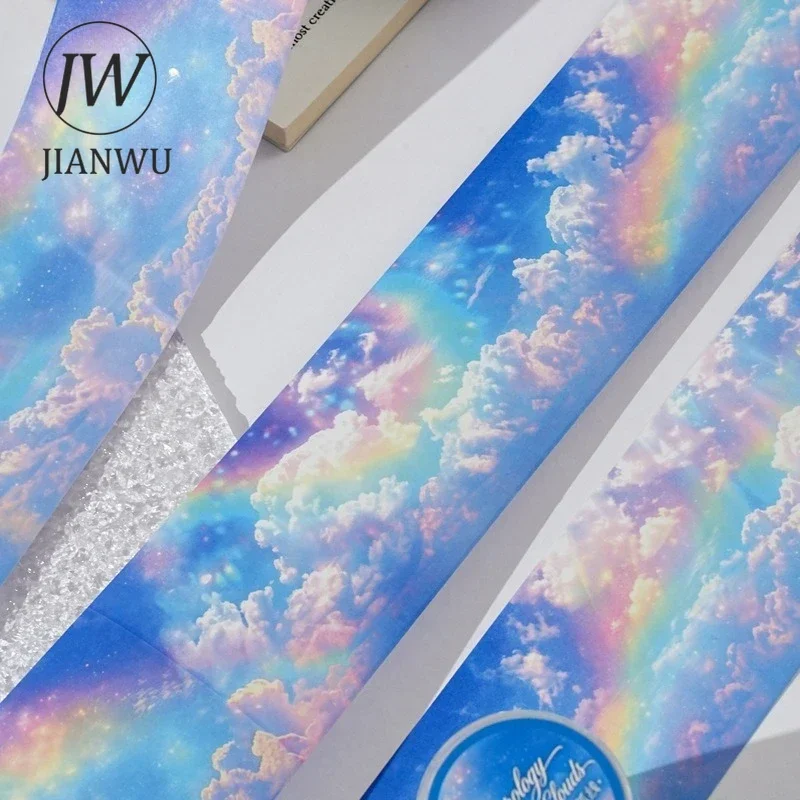 JIANWU 60mm*200cm Vintage Weather Cloud Rain Snow Landscape Material Collage Scrapbooking Washi Tape Creative Journal Stationery