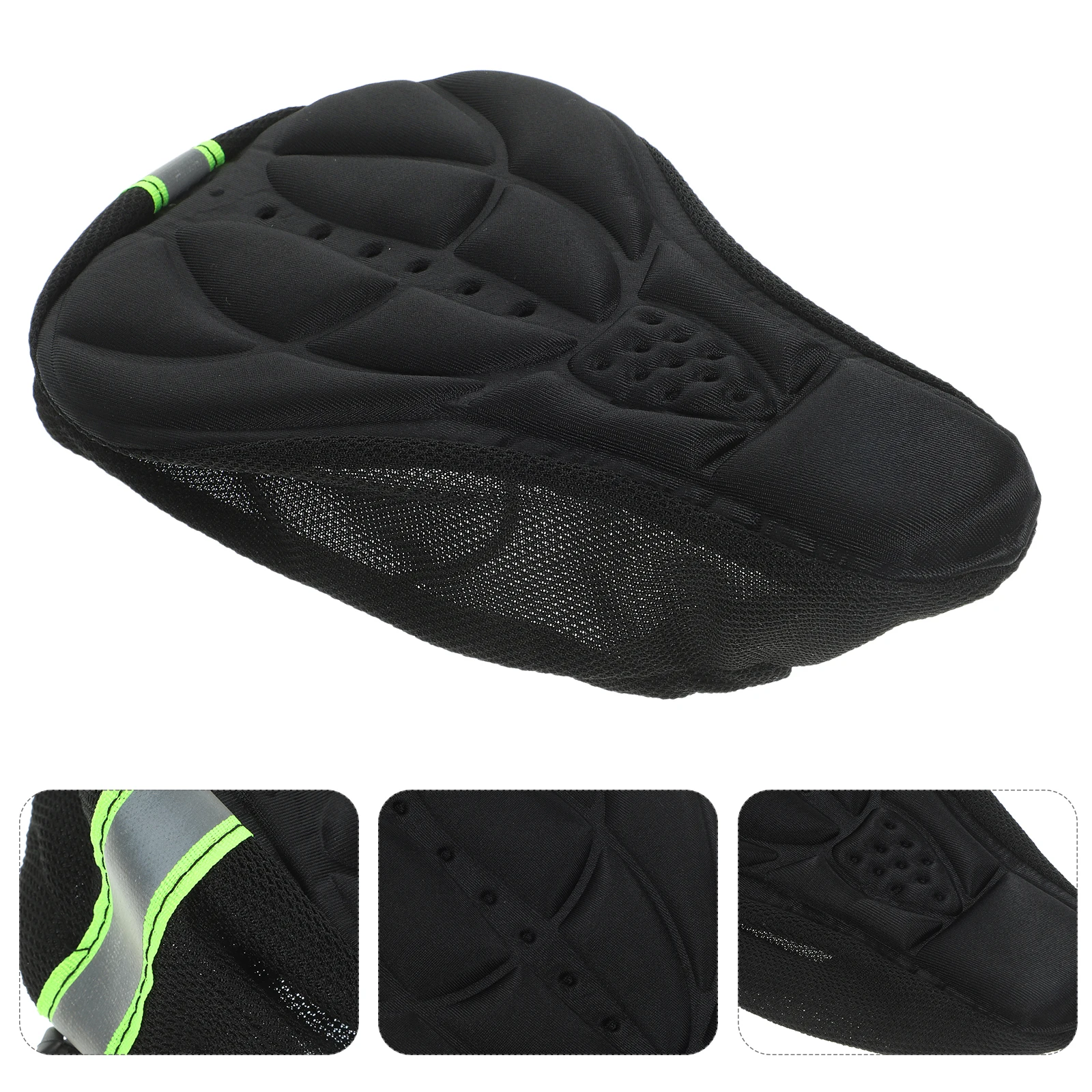 

Universal Mountain Bike 3D Thick Sponge Silicone Cushion Cover Breathable Comfort Seat Pad For All Bicycle Types Black