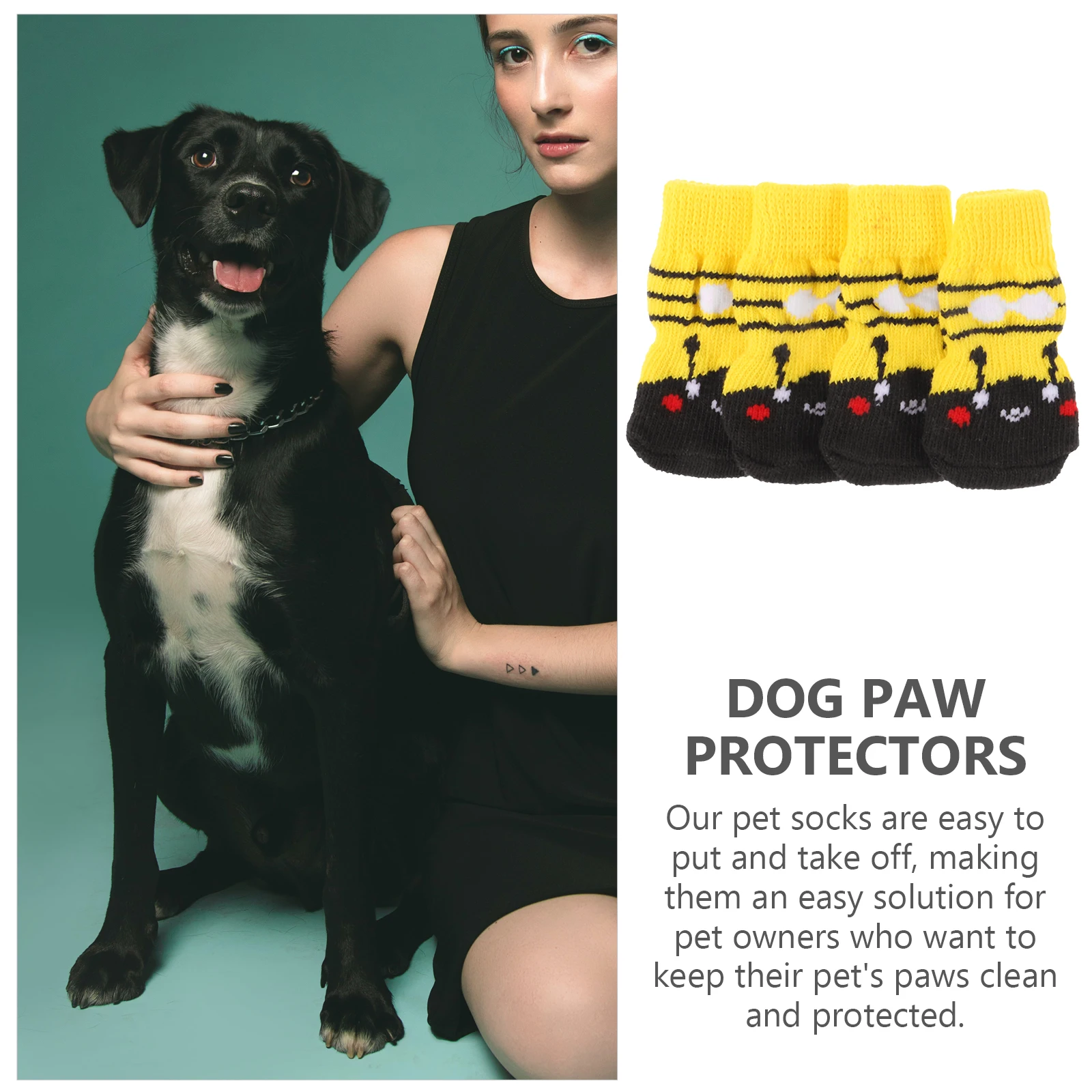 

4pcs Socks Non Slip Bottom Puppy Supplies Washable Cotton Paw Protectors for Small Dogs Compact Breathable Dog Supplies